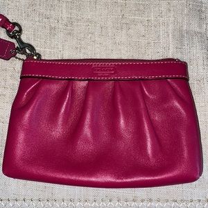 Coach Pink Leather Wristlet